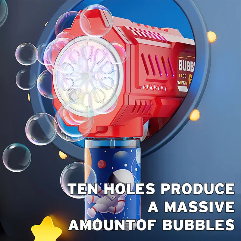 Automatic Bubble Gun – Rocket Bubble Machine with Bubble Liquid Blower