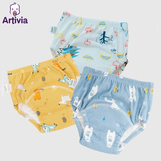 6-Layer Reusable Cotton Baby Training Pants – Waterproof Cloth Diaper Shorts
