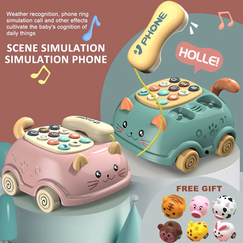 Baby Learning Toy (0–12M) – Montessori Musical Piano, Light-Up Phone & Story Machine