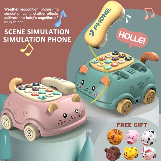 Baby Learning Toy (0–12M) – Montessori Musical Piano, Light-Up Phone & Story Machine