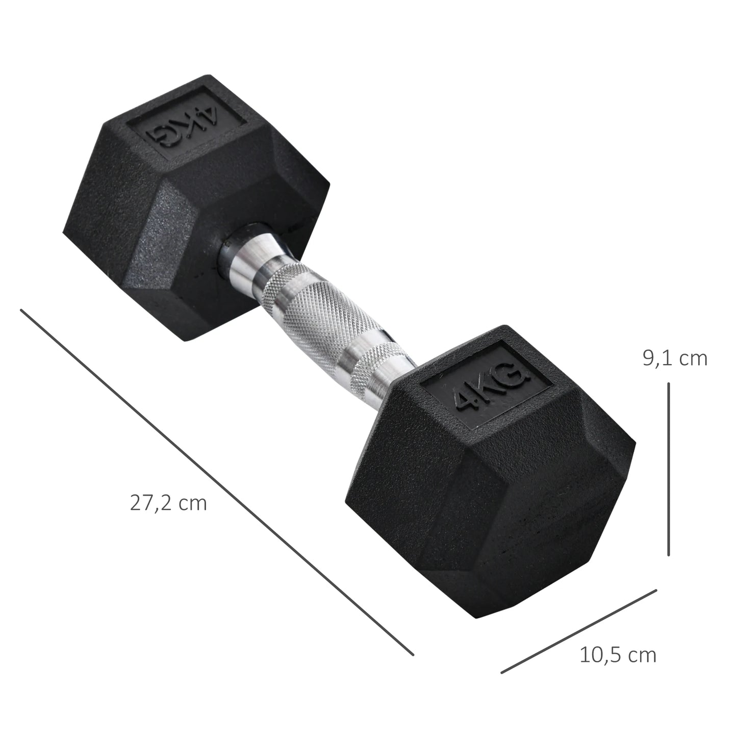 4kg dumbbell set with metal connecting bar and Hexagonal head weight set 8kg Total for training