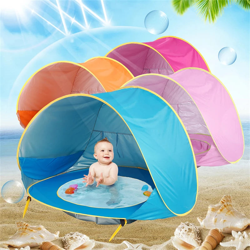 Portable Baby Beach Tent – UV Protection Sun Shelter with Mini Pool for Outdoor Play