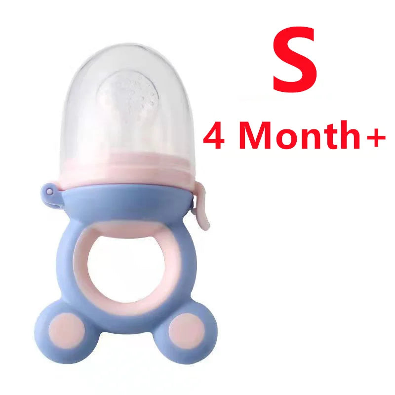 BPA-Free Silicone Baby Teether & Fruit Feeder – Nibbler with Pacifier Clip for Newborns