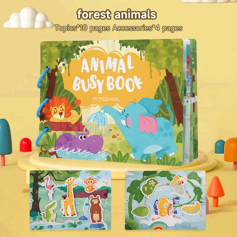Montessori DIY Sticker Quiet Book – Reusable Educational Puzzle Toy for Kids