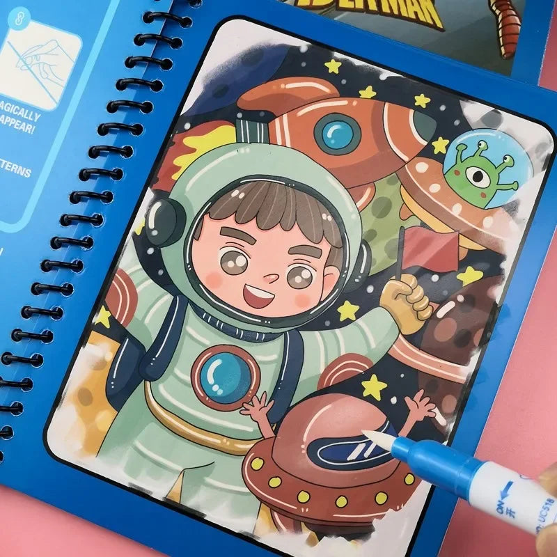 Magic Water Drawing Book with Pen – Reusable Montessori Early Learning Toy