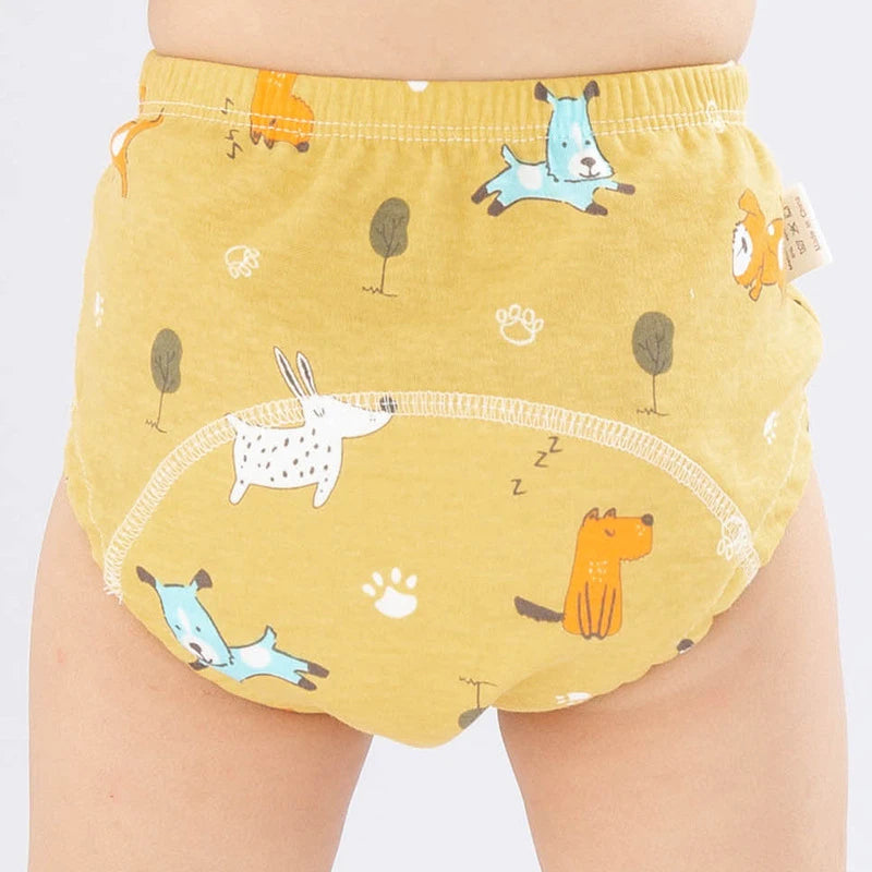 6-Layer Reusable Cotton Baby Training Pants – Waterproof Cloth Diaper Shorts