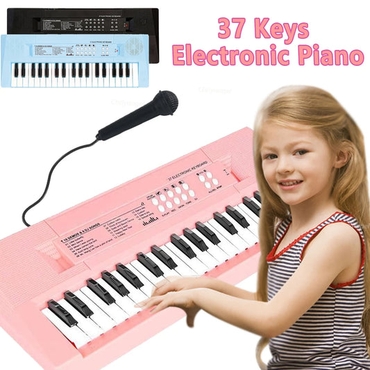 37-Key Kids Electronic Piano Keyboard with Microphone – Fun Musical Toy
