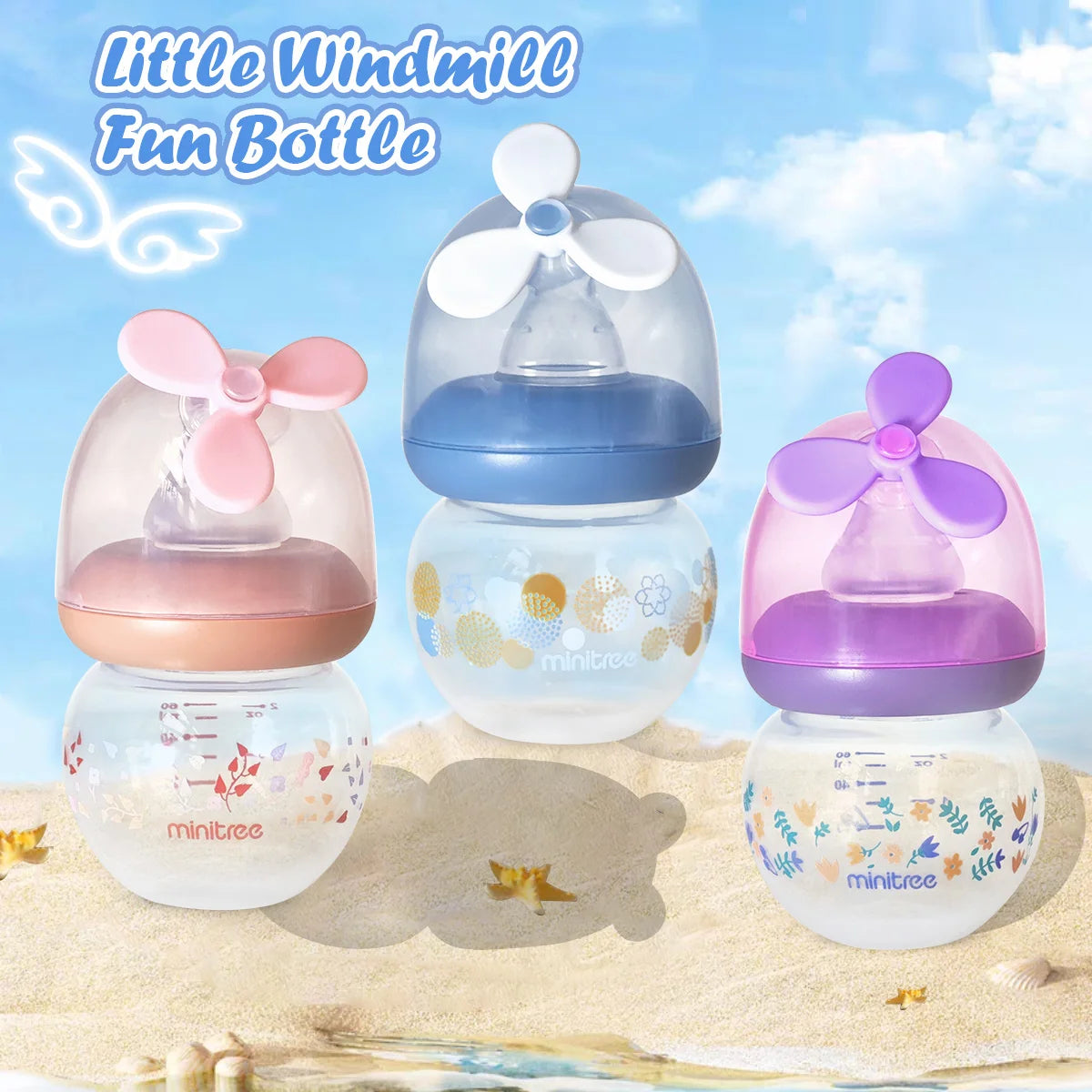 60ML Mini Baby Bottle with Windmill Cap – Perfect for Kids