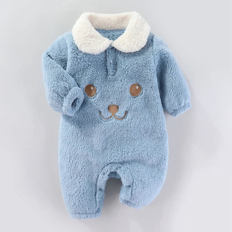 Newborn Baby Romper – Soft Cartoon Jumpsuit for Autumn/Winter (0–12M)