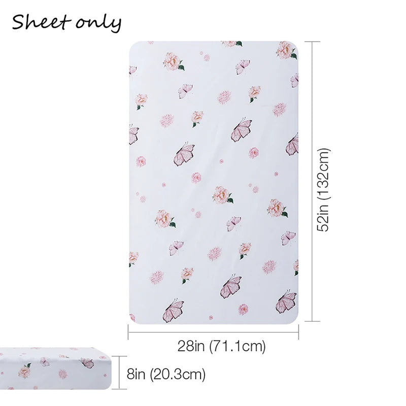 Baby Crib Sheets for Boys Girls Organic Fitted Elastic Toddler Bed Crib Mattress Sheets for Infant Unisex