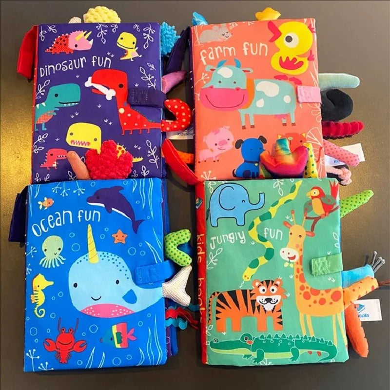 Soft 3D Cloth Baby Books – Sensory Early Learning Stroller Toys (0–12M)