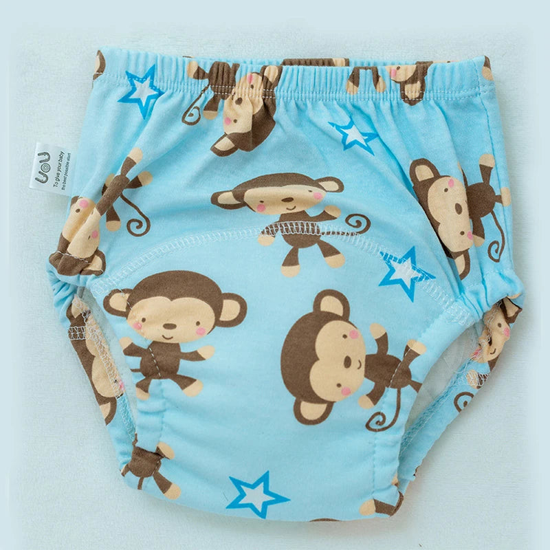 6-Layer Reusable Cotton Baby Training Pants – Waterproof Cloth Diaper Shorts