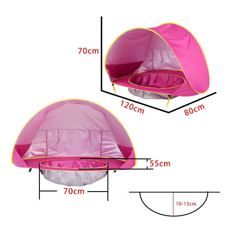 Portable Baby Beach Tent – UV Protection Sun Shelter with Mini Pool for Outdoor Play