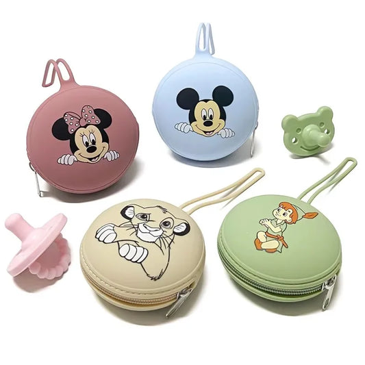 Silicone Baby Pacifier Box – Food Grade with Peter Pan & Cartoon Prints