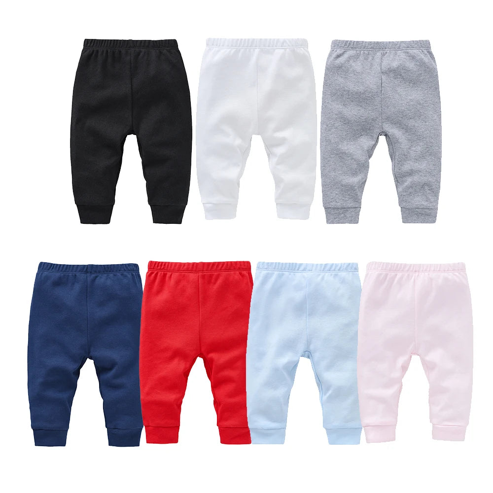 3 Pieces Set 100% Cotton Baby Rompers Pants Hat  Trousers Plain Newborn Clothing