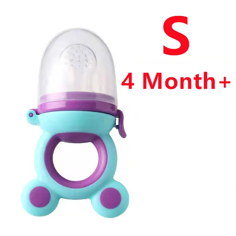 BPA-Free Silicone Baby Teether & Fruit Feeder – Nibbler with Pacifier Clip for Newborns