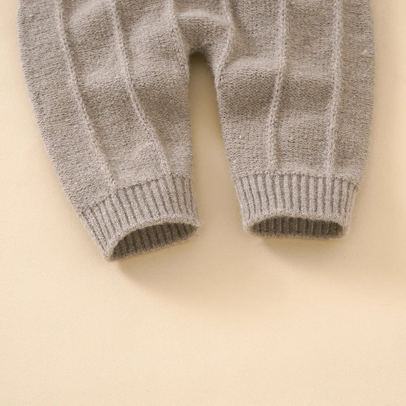 Knitted Baby Romper & Hat Set – Sleeveless Strap Jumpsuit for Newborn Boys & Girls