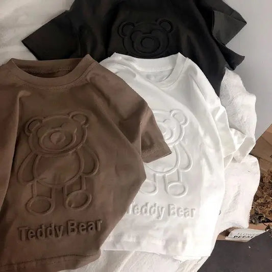 Kids’ Cartoon Bear T-Shirt – Lightweight Cotton Summer Top for Boys & Girls