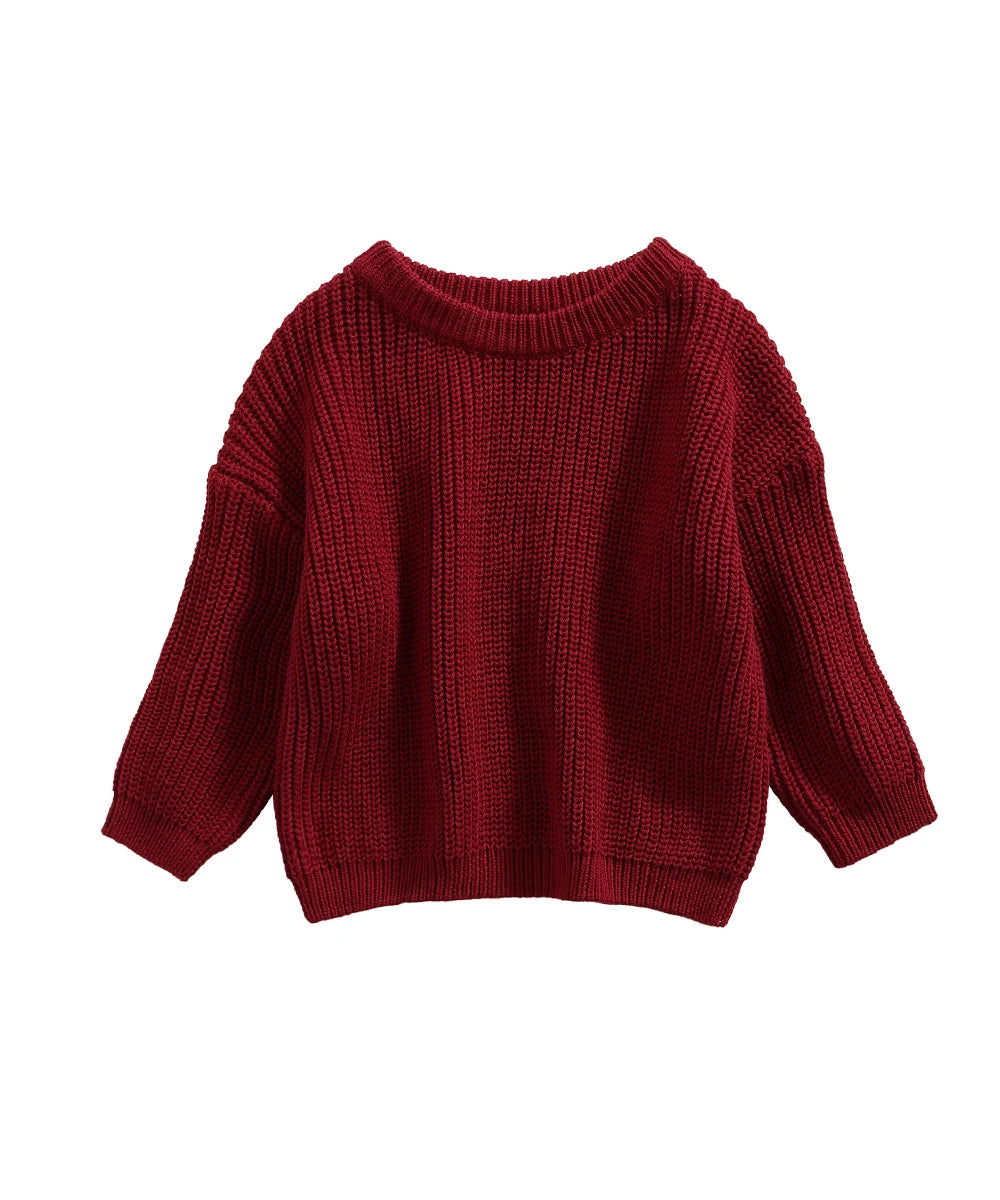 MISOWMNJOY Kids Knit Sweater – Winter Long Sleeve Pullover for Boys & Girls