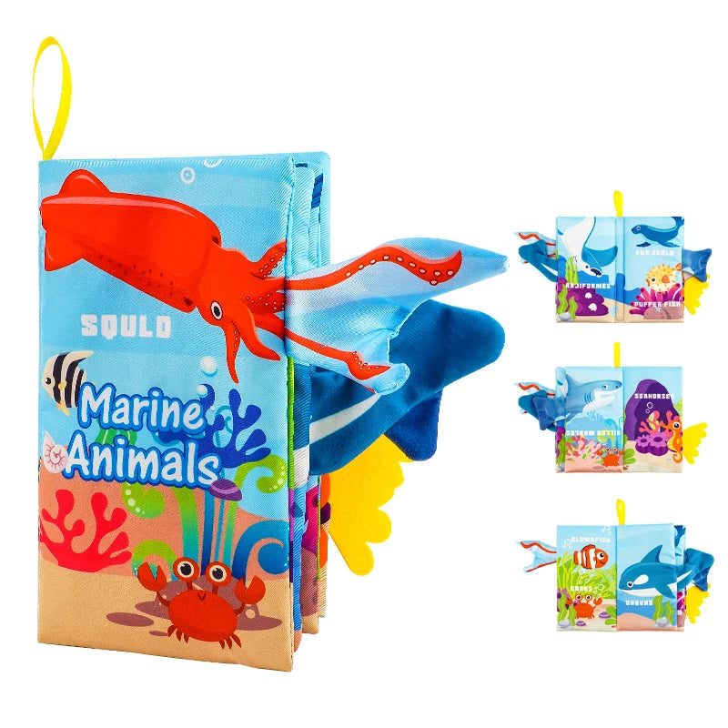 Baby Books, 3PCS Touch and Feel Cloth Crinkle Soft Books