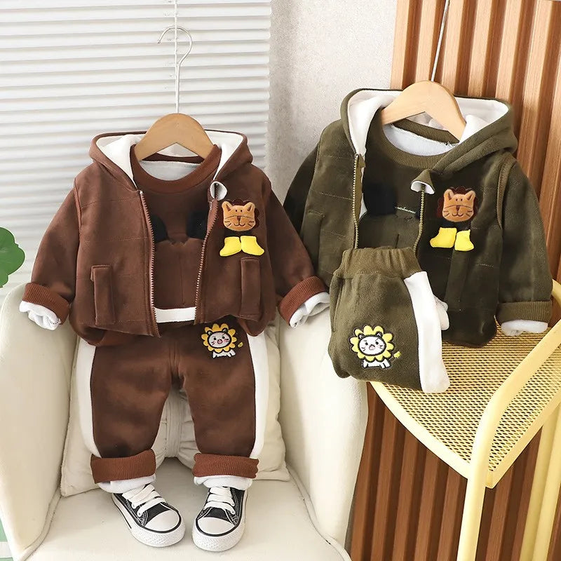 🦁 Lion Fleece Baby Set (3pcs)