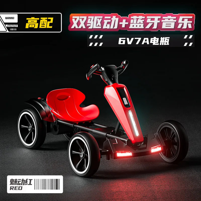 Kart, With Led Light And Music Kids Electric Kart
