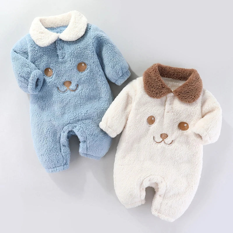 Newborn Baby Romper – Soft Cartoon Jumpsuit for Autumn/Winter (0–12M)