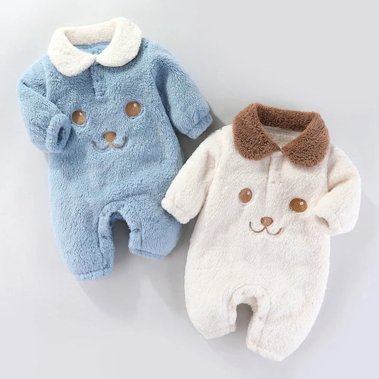 Newborn Baby Romper – Soft Cartoon Jumpsuit for Autumn/Winter (0–12M)