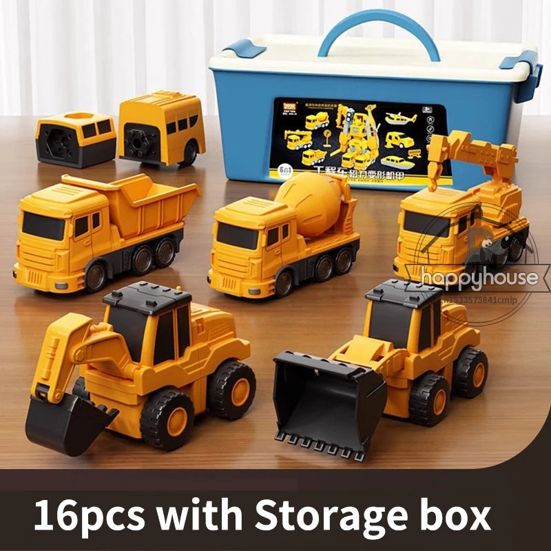 Magnetic Transforming Robot Car – Engineering Toy with Blocks for Toddler Activities