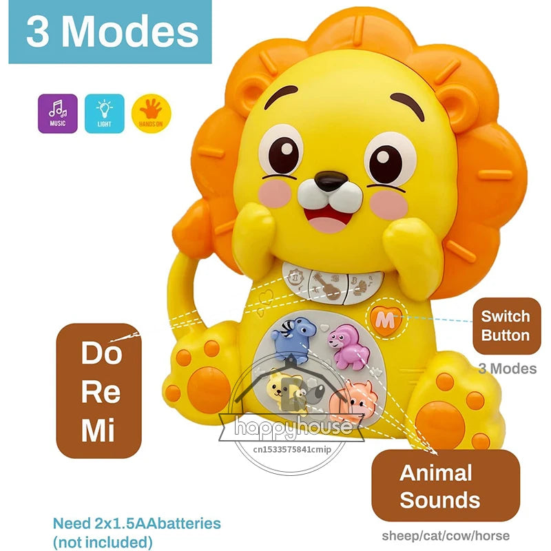 Musical Toys for Toddlers Kora Elephant Lion Baby Piano Light Up Musical Toys Toddler Early Education