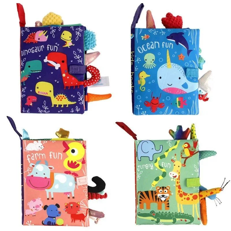 Soft 3D Cloth Baby Books – Sensory Early Learning Stroller Toys (0–12M)