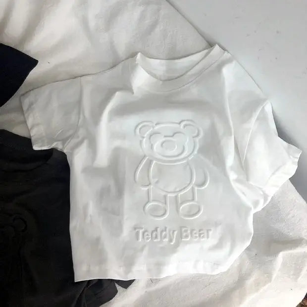 Kids’ Cartoon Bear T-Shirt – Lightweight Cotton Summer Top for Boys & Girls