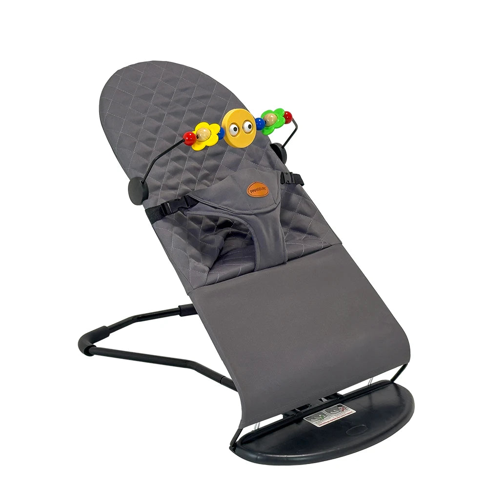 Portable Baby Rocker Infant Recliner with Adjustable Recline Foldable Bouncer, with Toys