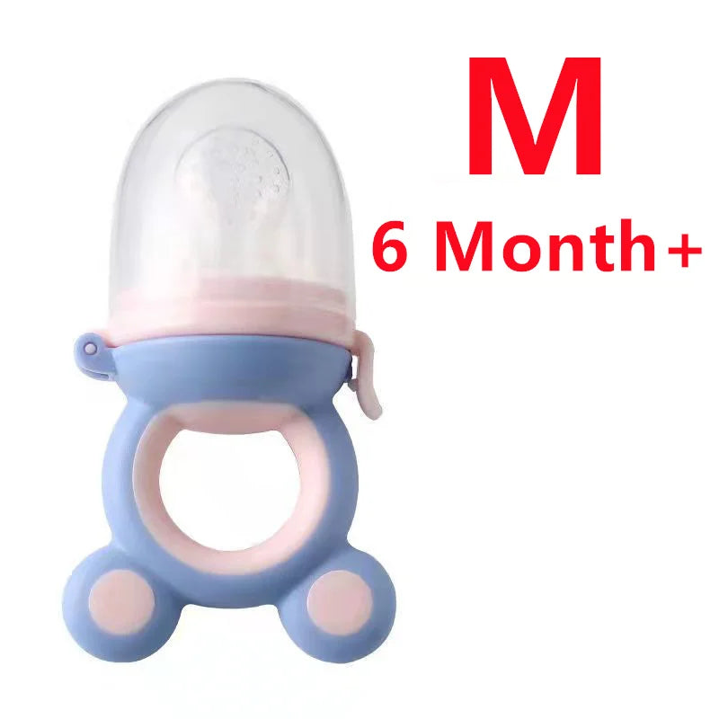 BPA-Free Silicone Baby Teether & Fruit Feeder – Nibbler with Pacifier Clip for Newborns