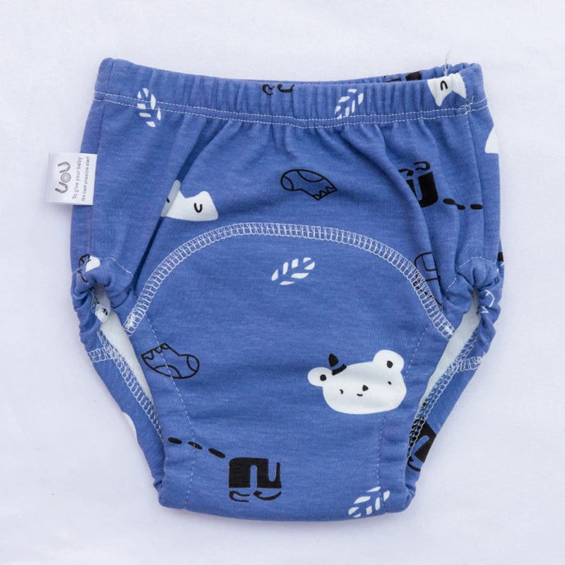 6-Layer Reusable Cotton Baby Training Pants – Waterproof Cloth Diaper Shorts