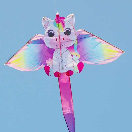 Yongjian Pink Unicorn Kite – Easy-Fly Small Kite with 50m String for Kids