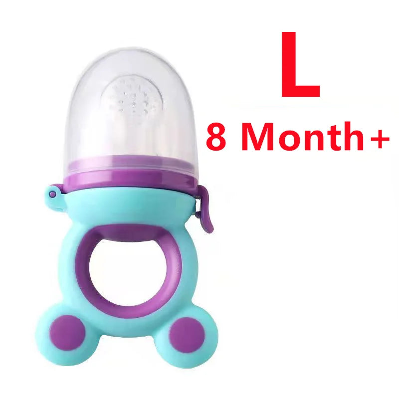 BPA-Free Silicone Baby Teether & Fruit Feeder – Nibbler with Pacifier Clip for Newborns