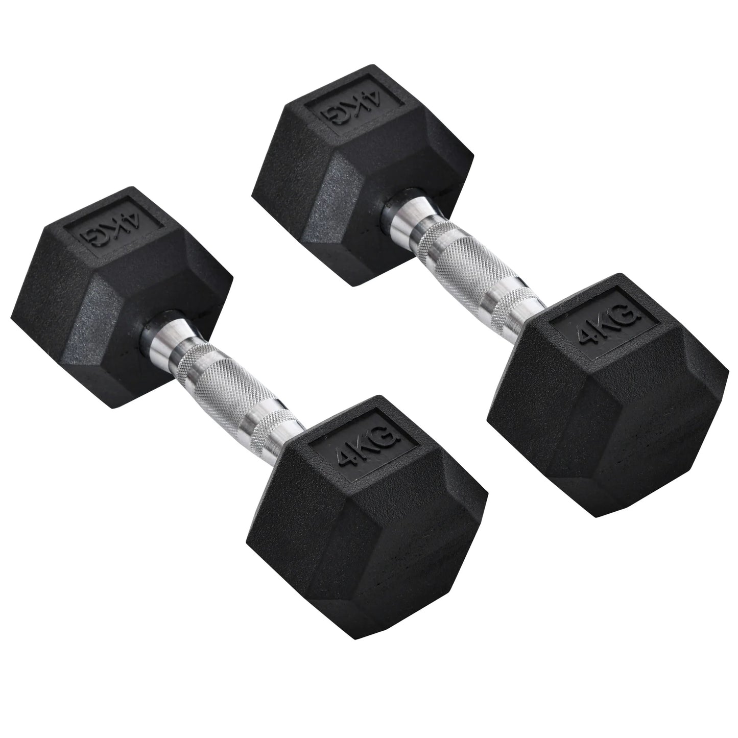 4kg dumbbell set with metal connecting bar and Hexagonal head weight set 8kg Total for training