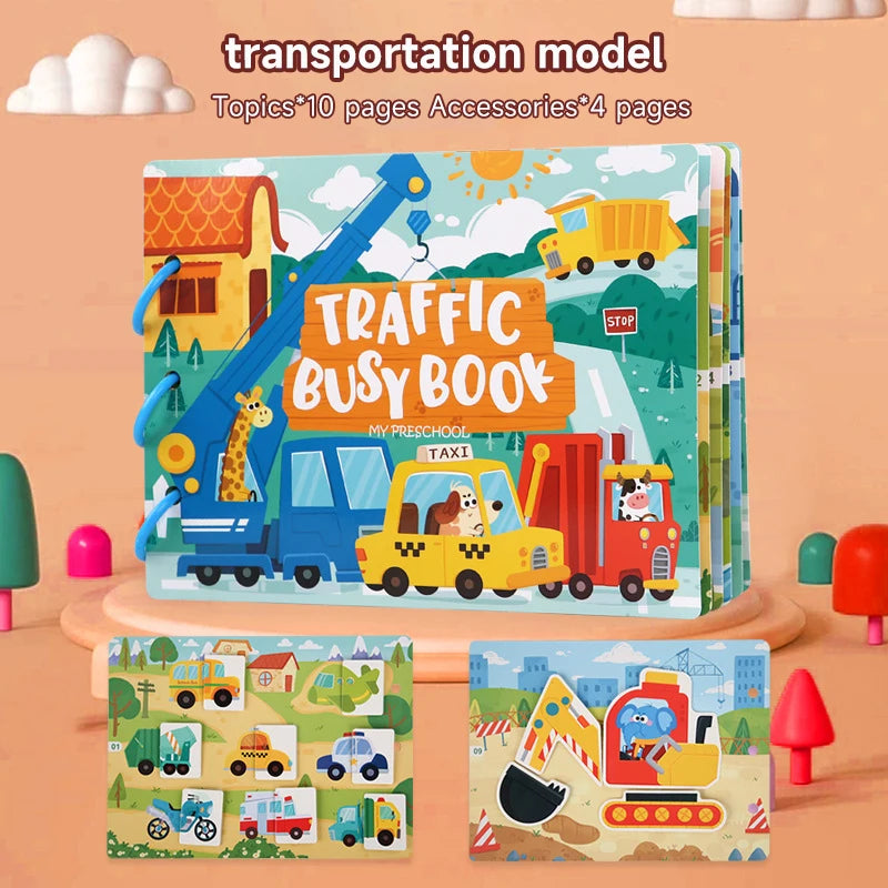 Montessori DIY Sticker Quiet Book – Reusable Educational Puzzle Toy for Kids