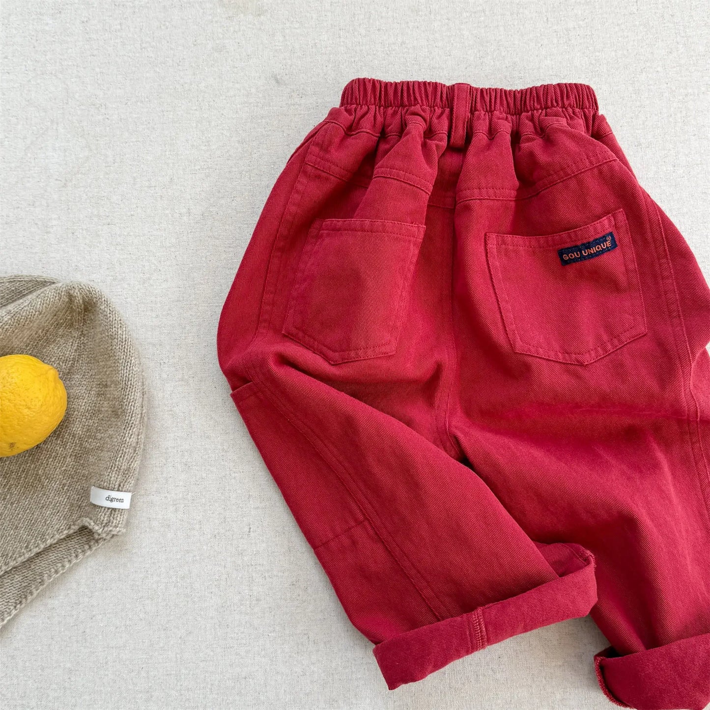 1–6Y Kids’ Cotton Cargo Pants – Soft Multi-Pocket Loose Fit Trousers for Boys & Girls