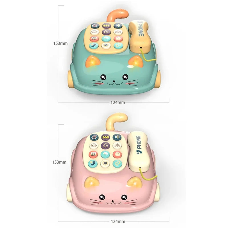 Baby Learning Toy (0–12M) – Montessori Musical Piano, Light-Up Phone & Story Machine