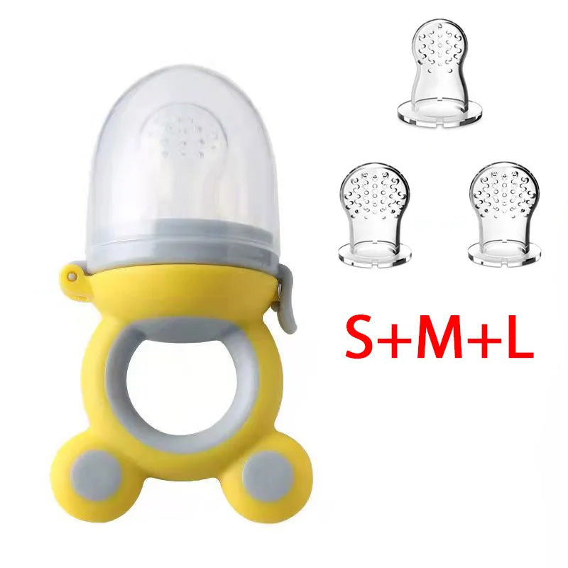 BPA-Free Silicone Baby Teether & Fruit Feeder – Nibbler with Pacifier Clip for Newborns