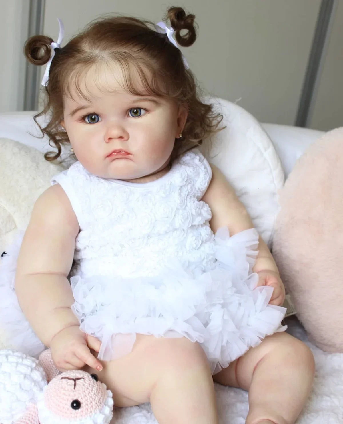 Realistic 60cm / 24inch Soft Silicone Baby Doll With 3D-painting
