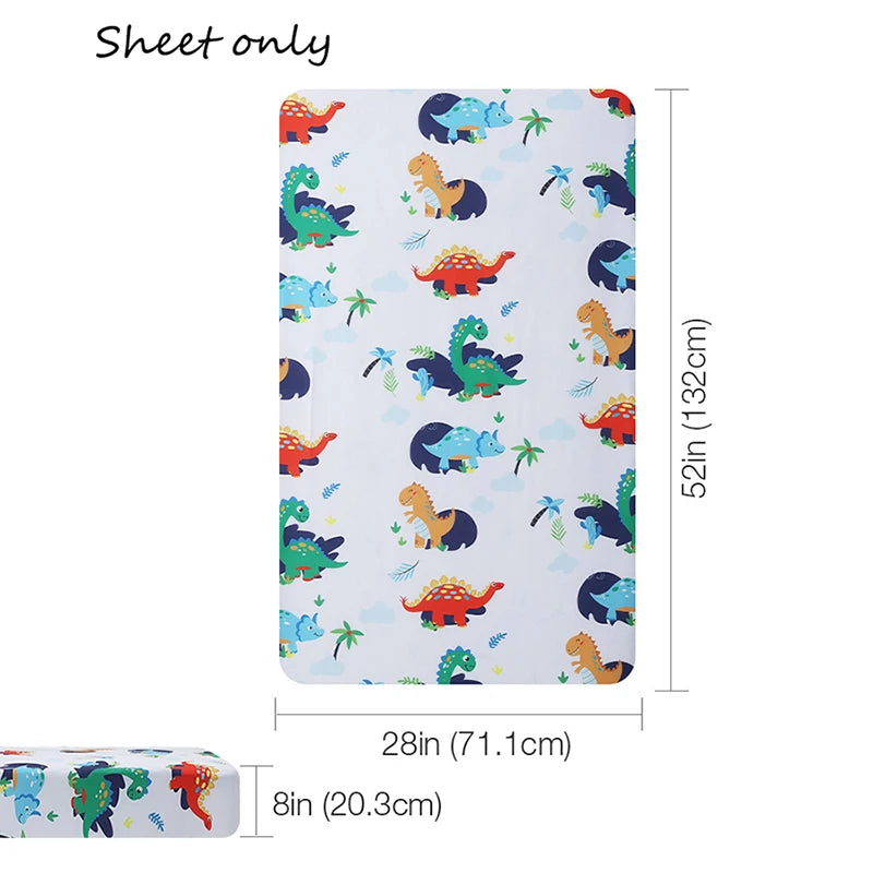 Baby Crib Sheets for Boys Girls Organic Fitted Elastic Toddler Bed Crib Mattress Sheets for Infant Unisex