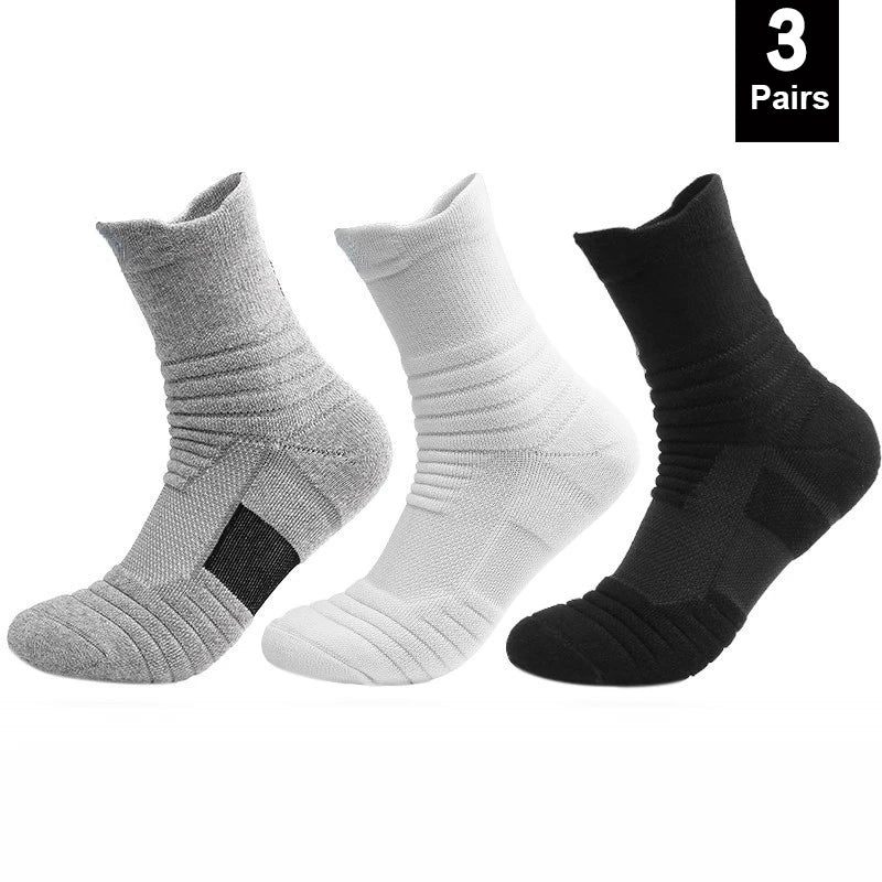 1/3 Pairs Anti-slip Football Socks Men Cotton Sock Short Long Tube Soccer Basketball Sport Socks Breathable Deodorous
