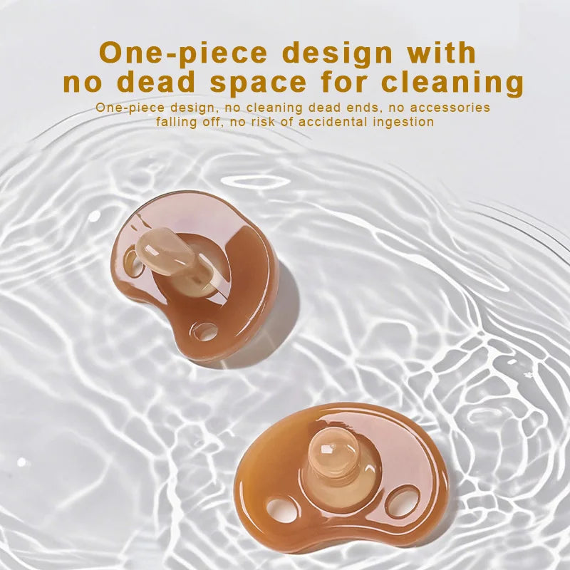 4PCS Baby Silicone Pacifier Set – Bear Storage Box & Pacifier Chain, Day & Night Use