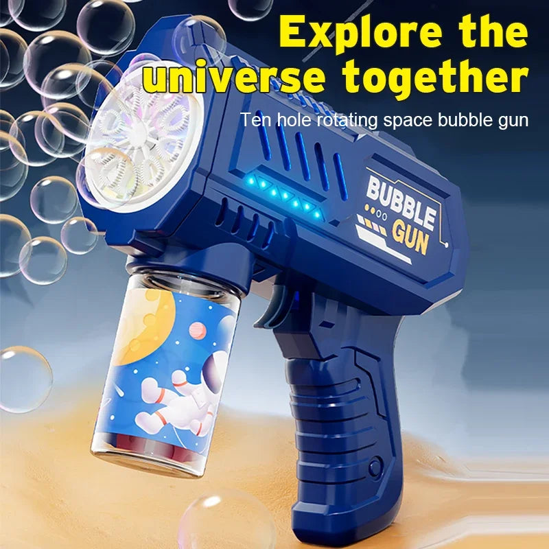Automatic Bubble Gun – Rocket Bubble Machine with Bubble Liquid Blower