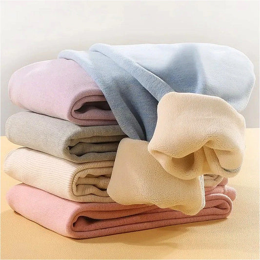 2025 Kids’ Winter Thermal Pants – Fleece-Lined Cotton with Elastic Waist