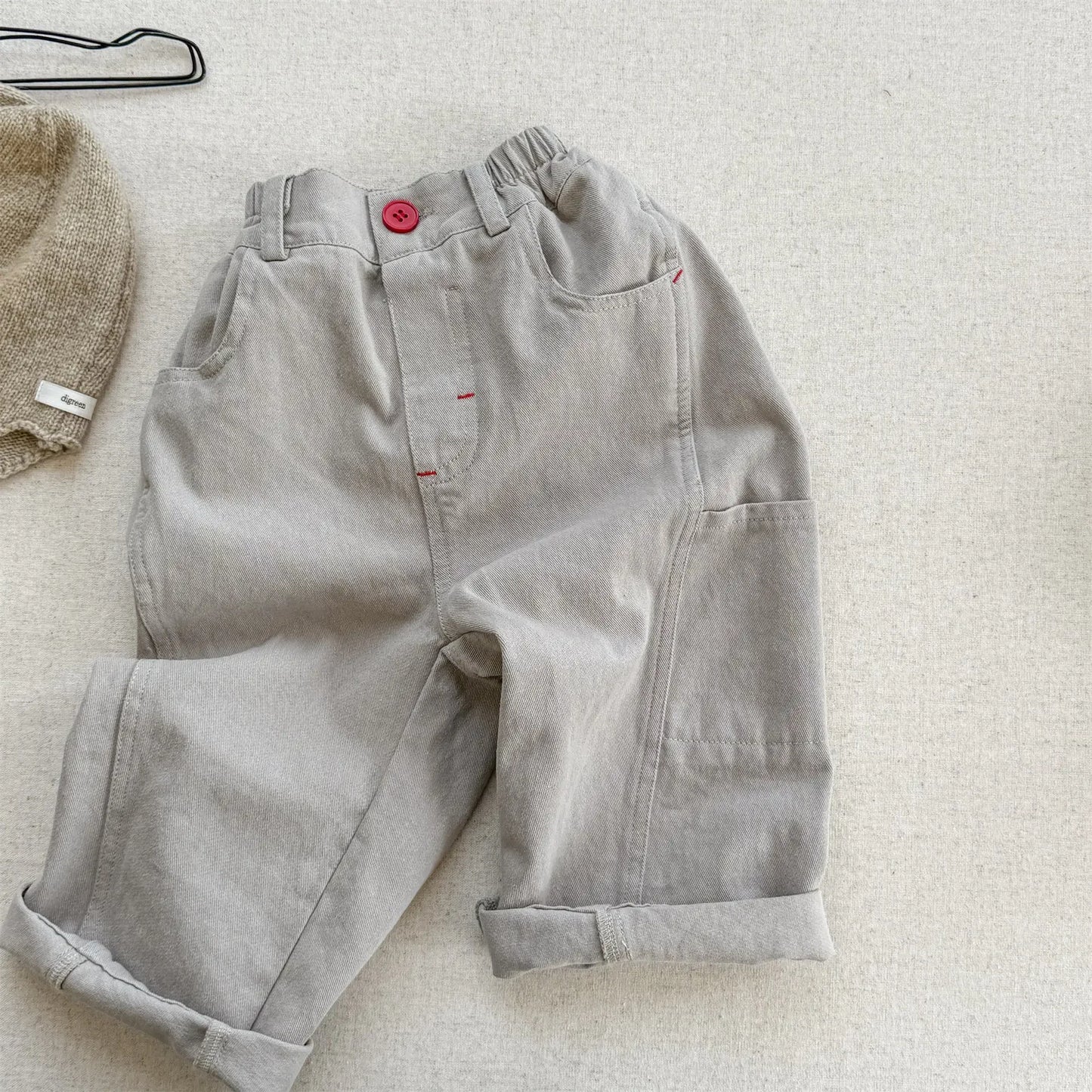 1–6Y Kids’ Cotton Cargo Pants – Soft Multi-Pocket Loose Fit Trousers for Boys & Girls