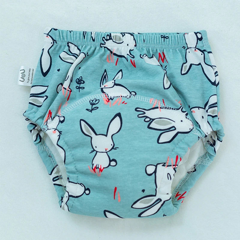 6-Layer Reusable Cotton Baby Training Pants – Waterproof Cloth Diaper Shorts
